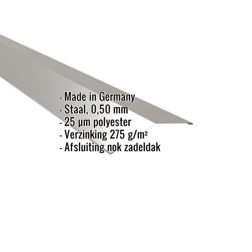 Nokstuk vlak | 14,5 x 14,5 cm | 150° | Staal 0,50 mm | 25 µm Polyester | 9007 - Grijs aluminiumkleurig #2