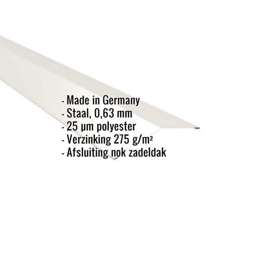 Nokstuk vlak | 14,5 x 14,5 cm | 150° | Staal 0,63 mm | 25 µm Polyester | 9010 - Zuiverwit #2