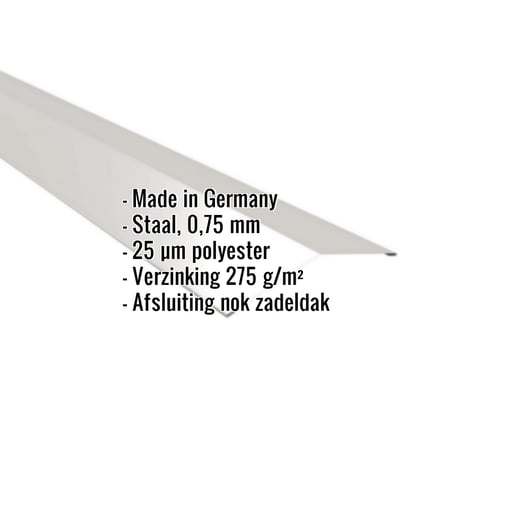 Nokstuk vlak | 14,5 x 14,5 cm | 150° | Staal 0,75 mm | 25 µm Polyester | 9006 - Zilver-Metallic #2