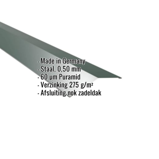 Nokstuk vlak | 14,5 x 14,5 cm | 150° | Staal 0,50 mm | 60 µm Puramid | 6005 - Mosgroen #2