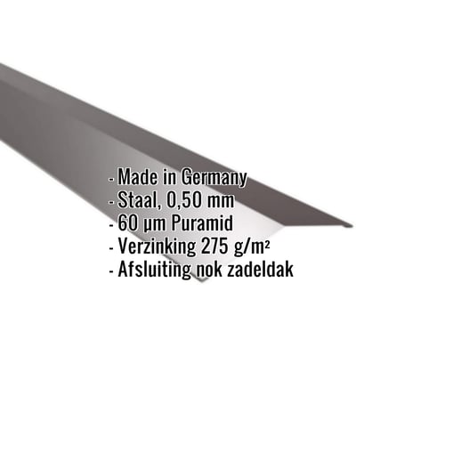 Nokstuk vlak | 14,5 x 14,5 cm | 150° | Staal 0,50 mm | 60 µm Puramid | 6017 - Chocoladebruin #2