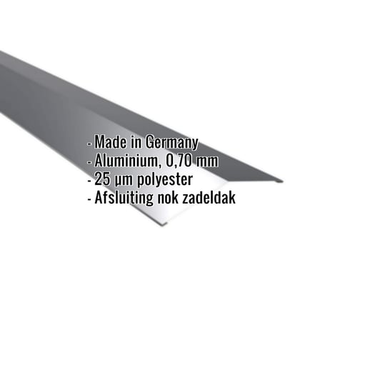 Nokstuk vlak | 14,5 x 14,5 cm | 150° | Aluminium 0,70 mm | 25 µm Polyester | 7016 - Antracietgrijs #2