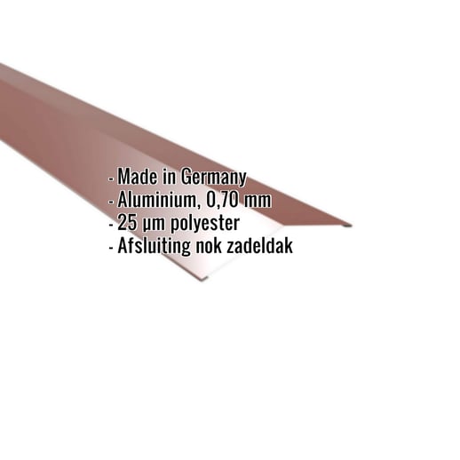 Nokstuk vlak | 14,5 x 14,5 cm | 150° | Aluminium 0,70 mm | 25 µm Polyester | 8012 - Roodbruin #2