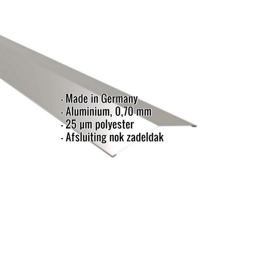Nokstuk vlak | 14,5 x 14,5 cm | 150° | Aluminium 0,70 mm | 25 µm Polyester | 9007 - Grijs aluminiumkleurig #2