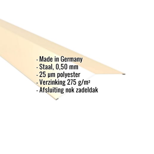 Nokstuk vlak | 19,8 x 19,8 cm | 150° | Staal 0,50 mm | 25 µm Polyester | 1015 - Licht ivoorkleurig #2