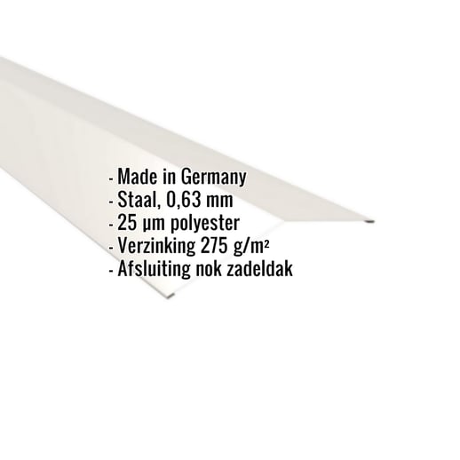 Nokstuk vlak | 19,8 x 19,8 cm | 150° | Staal 0,63 mm | 25 µm Polyester | 9010 - Zuiverwit #2