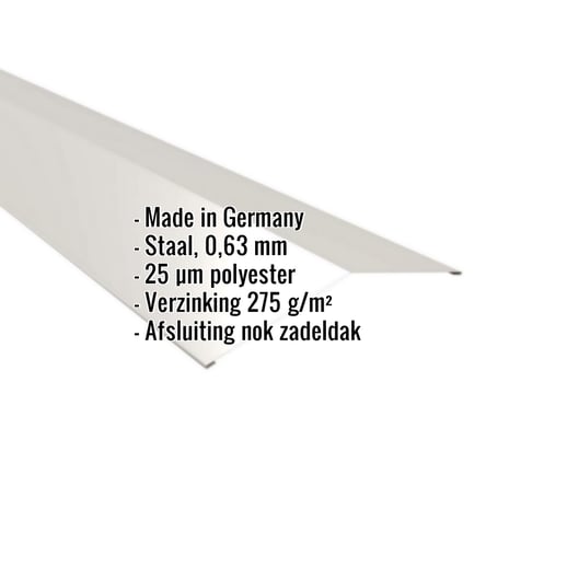 Nokstuk vlak | 19,8 x 19,8 cm | 150° | Staal 0,63 mm | 25 µm Polyester | 9002 - Grijswit #2