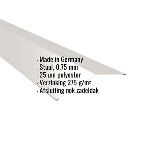 Nokstuk vlak | 19,8 x 19,8 cm | 150° | Staal 0,75 mm | 25 µm Polyester | 9002 - Grijswit #2