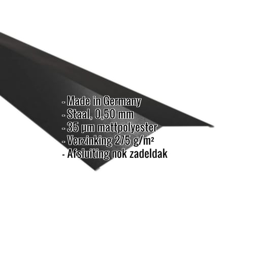 Nokstuk vlak | 19,8 x 19,8 cm | 150° | Staal 0,50 mm | 35 µm Mattpolyester | 33 - Zwart #2