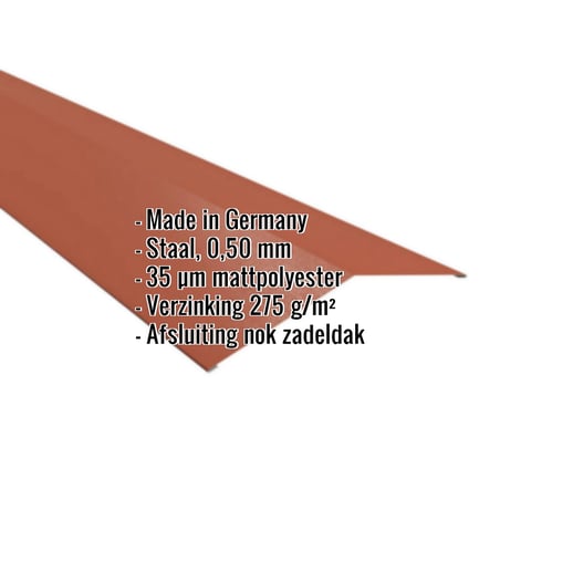 Nokstuk vlak | 19,8 x 19,8 cm | 150° | Staal 0,50 mm | 35 µm Mattpolyester | 75 - Terracotta #2