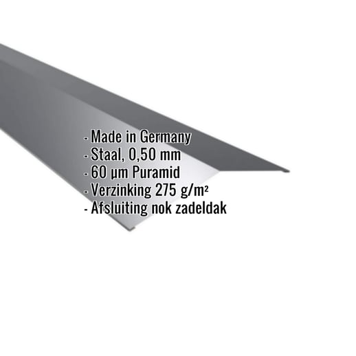 Nokstuk vlak | 19,8 x 19,8 cm | 150° | Staal 0,50 mm | 60 µm Puramid | 7016 - Antracietgrijs #2