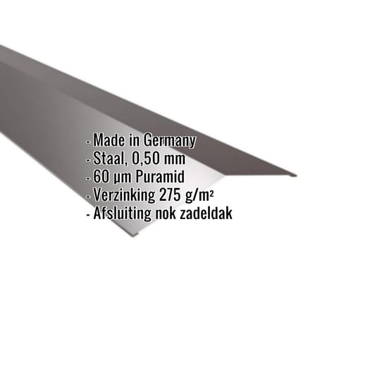 Nokstuk vlak | 19,8 x 19,8 cm | 150° | Staal 0,50 mm | 60 µm Puramid | 6017 - Chocoladebruin #2