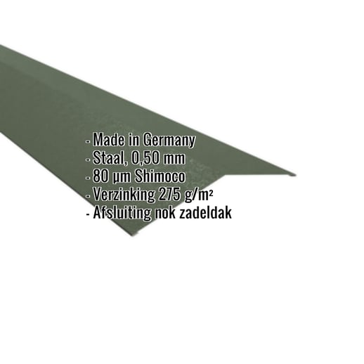 Nokstuk vlak | 19,8 x 19,8 cm | 150° | Staal 0,50 mm | 80 µm Shimoco | 6020 - Chroomoxydegroen #2