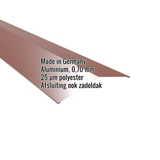 Nokstuk vlak | 19,8 x 19,8 cm | 150° | Aluminium 0,70 mm | 25 µm Polyester | 8012 - Roodbruin #2