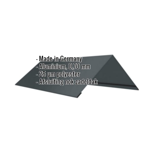 Nokstuk vlak | 20 cm x 20 xm x 2,00 m | 140° | Aluminium 0,70 mm | 25 µm Polyester | 7016 - Antracietgrijs #2