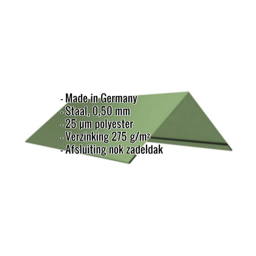 Nokstuk vlak | 20 cm x 20 xm x 2,00 m | 140° | Staal 0,50 mm | 25 µm Polyester | 6011 - Resedagroen #2