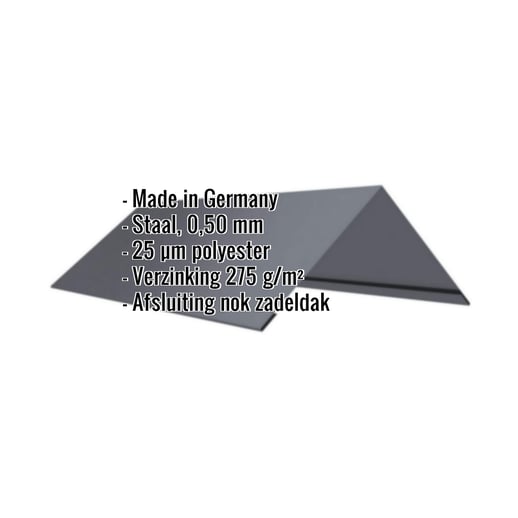 Nokstuk vlak | 20 cm x 20 xm x 2,00 m | 140° | Staal 0,50 mm | 25 µm Polyester | 7024 - Grafietgrijs #2