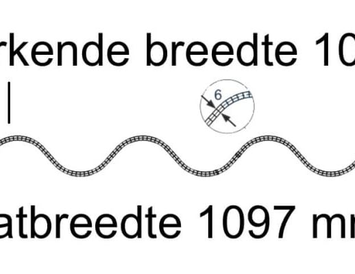 Polycarbonaat golfplaat 3-wandig | 177/51 | 6,00 mm | Opaal wit | 4,90 m #4