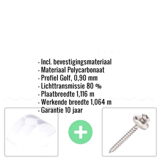 Polycarbonaat golfplaat | 76/18 | Voordeelpakket | 0,90 mm | Opaal wit | Dubbelzijdige UV-bescherming | Breedte 3,05 m | Lengte 2,0 #2