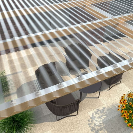 Polycarbonaat golfplaat | 76/18 | 0,90 mm | Helder | Dubbelzijdige UV-bescherming | 3,50 m #4