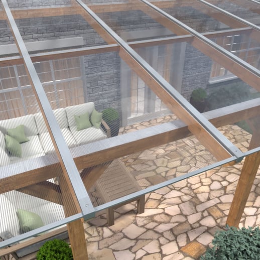 Polycarbonaat kanaalplaat | 10 mm | Profiel Mendig | Voordeelpakket | Plaatbreedte 1,05 m | Helder | Breedte 3,30 m | Lengte 2,00 m #4