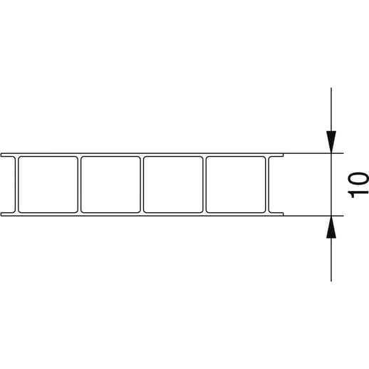 Polycarbonaat kanaalplaat | 10 mm | Breedte 1,05 m | Helder | Dubbelzijdige UV-bescherming | 2,00 m #9