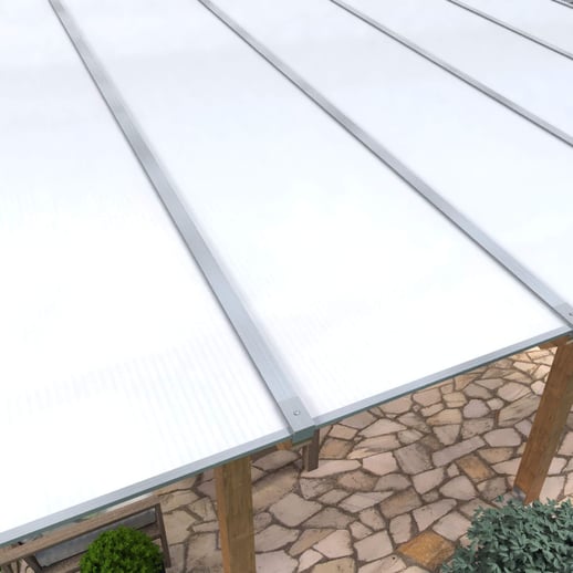 Polycarbonaat kanaalplaat | 16 mm | Profiel Mendig | Voordeelpakket | Plaatbreedte 98 cm | Opaal wit | X-Structuur | Breedte 5,11 m | Lengte 3,50 m #4