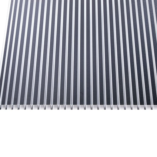 Polycarbonaat kanaalplaat | 16 mm | Breedte 98 cm | Helder / antraciet gestreept | Dubbelzijdige UV-bescherming | #4
