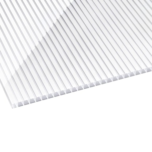 Polycarbonaat kanaalplaat | 16 mm | Breedte 98 cm | Helder / wit gestreept | Dubbelzijdige UV-bescherming | 3500 m #1