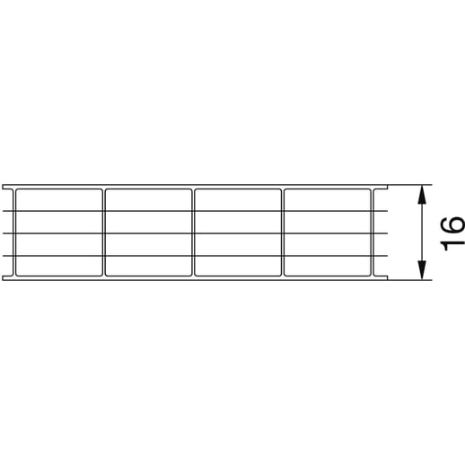 Polycarbonaat kanaalplaat | 16 mm | Breedte 98 cm | Helder / wit gestreept | Dubbelzijdige UV-bescherming | 3500 m #6