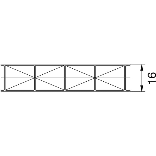Polycarbonaat kanaalplaat | 16 mm | Breedte 1,20 m | Helder | X-Structuur | 3,50 m #5