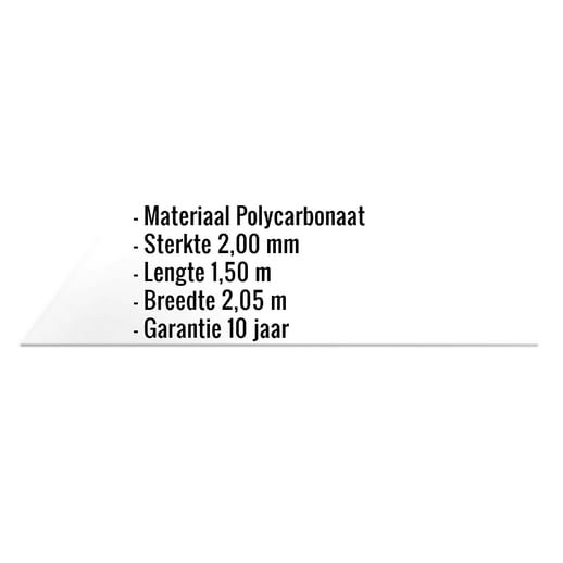 Polycarbonaat massieve plaat | 2 mm | Helder | 2,05 x 1,50 m #2