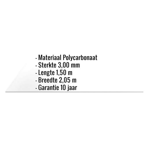 Polycarbonaat massieve plaat | 3 mm | Helder | 2,05 x 1,50 m #2