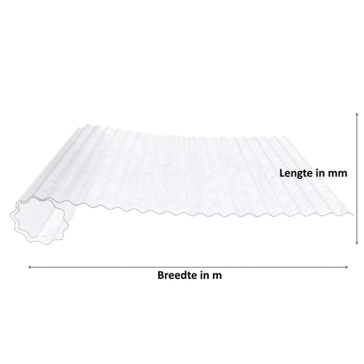 Polyester golfplaat op rol | 76/18 | 0,80 mm | Naturel | 2,00 m #1