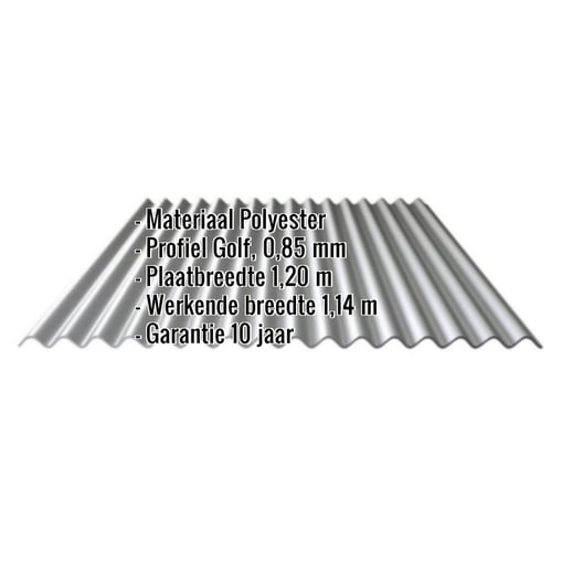 Polyester golfplaat Stabipol | LT 76/18 | 0,85 mm | Lichtgrijs | 3,00 m #2