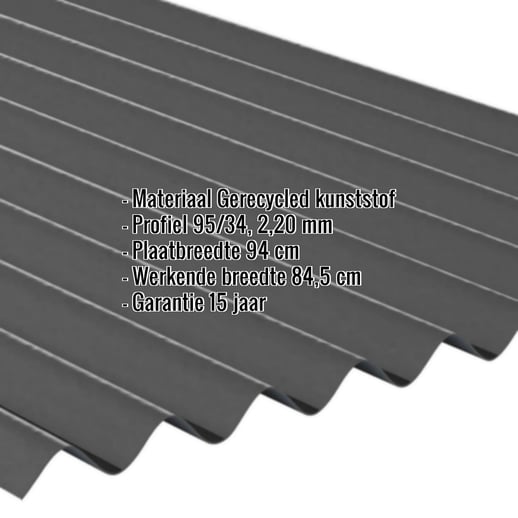 Kunststof profielplaat ReWell | 94/34 | 2,20 mm | Zwart | 2,00 m #2