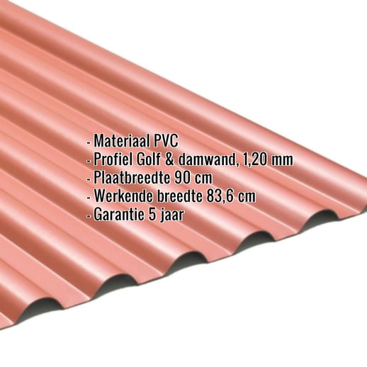 PVC profielplaat SINTRA | 77/18 | 1,20 mm | Rood metallic | 2,00 m #2