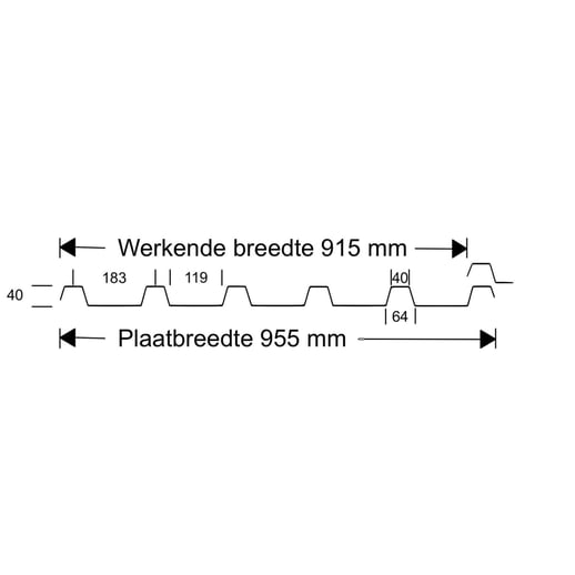 PVC damwandplaat | 183/40 | 1,50 mm | Helder, licht blauw getint | 5,00 m #4