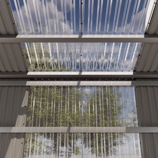 PVC damwandplaat | 20/1100 | 1,40 mm | Helder, licht blauw getint | Wand | 2,00 m #5