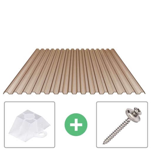 PVC damwandplaat | 70/18 | Voordeelpakket | 1,20 mm | Brons | Breedte 8,41 m | Lengte 2,00 m #1