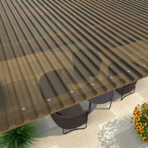 PVC damwandplaat | 70/18 | Voordeelpakket | 1,20 mm | Brons | Breedte 8,41 m | Lengte 2,00 m #3