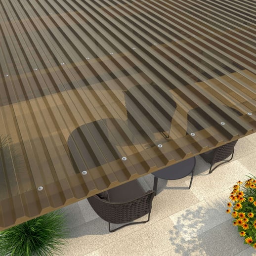 PVC damwandplaat | 70/18 | 1,00 mm | Brons | 2,50 m #4