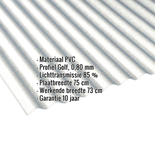 PVC golfplaat | 32/09 | 1,30 mm | Helder | Frost-Structuur | 1,20 x 0,75 m #2
