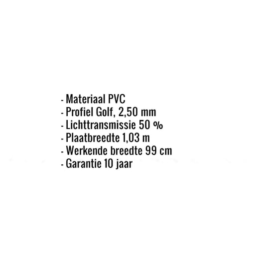 PVC golfplaat | 76/18 | 2,50 mm | Opaal wit | Honingraatstructuur | 2,00 m #2