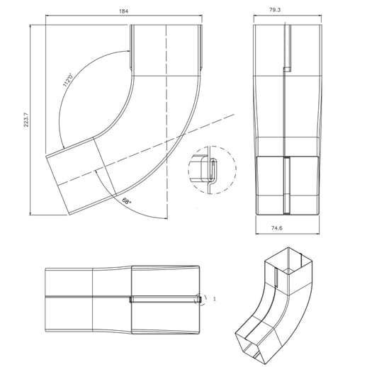 Regenpijp bocht en -uitloopstuk | Staal | Ø 80 mm | 7016 - Antracietgrijs #2