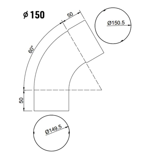 Regenpijp bocht en -uitloopstuk | Staal | Ø 150 mm | 028 - Kersrood #2