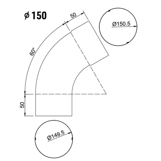 Regenpijp bocht en -uitloopstuk | Staal | Ø 150 mm | Verzinkt #2