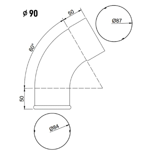 Regenpijp uitloopstuk | Staal | Ø 90 mm | 9007 - Grijs aluminiumkleurig #2