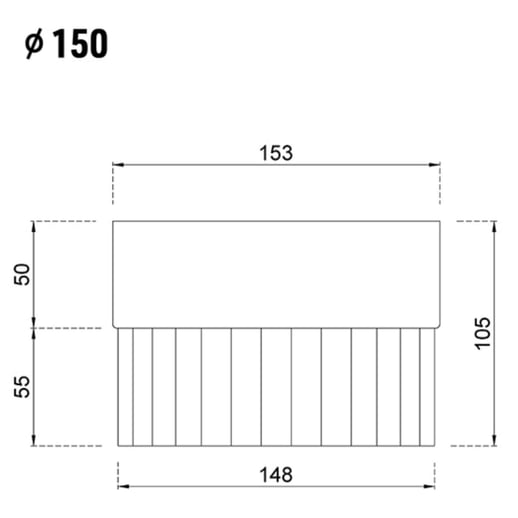 Regenpijp verbindingsstuk | Staal | Ø 150 mm | 028 - Kersrood #2