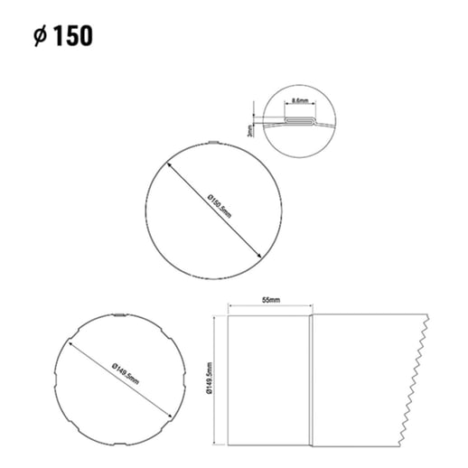 Regenpijp | Staal | Ø 150 mm | 7016 - Antracietgrijs | Lengte = 4,00 m #2